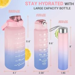 3 in 1 Motivational Water Bottle Combo