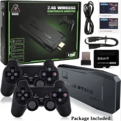 4K HD TV Video Game Console 2.4G Wireless Controller for PS1/FC/GBA Retro Game 10000 Games Stick Lite